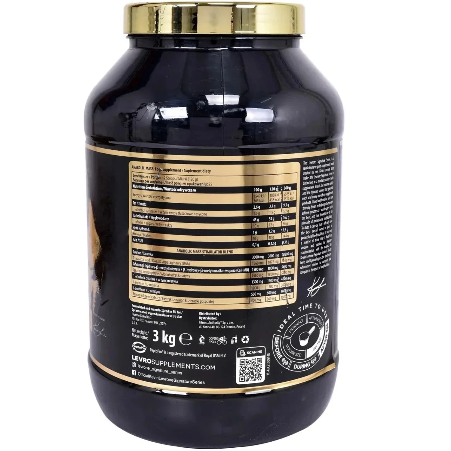 Kevin Levrone Anabolic Mass Gainer – 3 kg (1)
